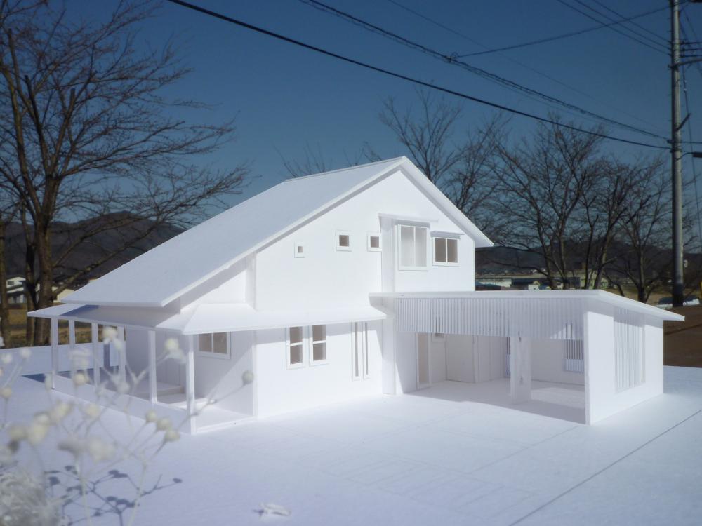 〈模型〉雁木の家／落雪検討：大屋根