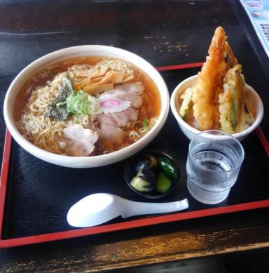 ラーメン　ミニ天丼セット