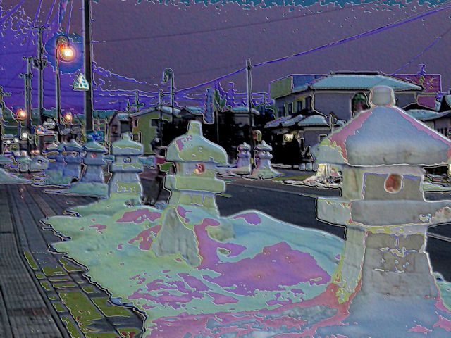藤島の雪灯篭
