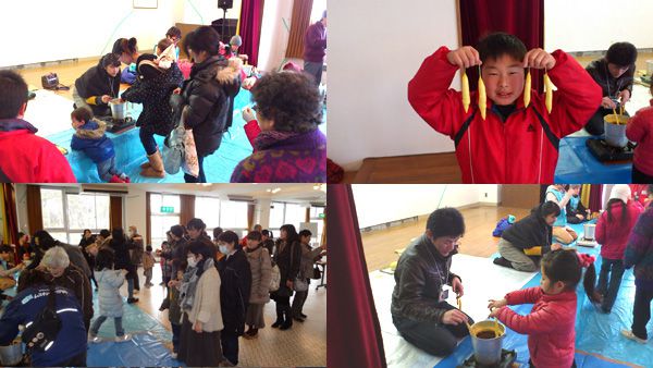 七ヶ浜町で蜜ろうの双子キャンドル作り！