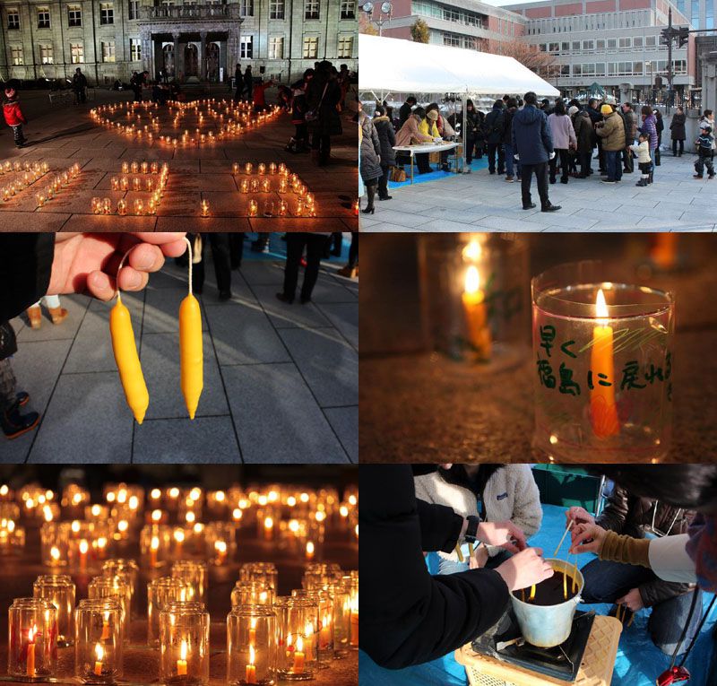 3.11 文翔館前「復興への祈り」