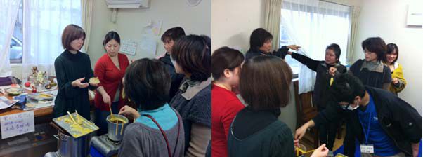 岡田西公園で双子キャンドル作り