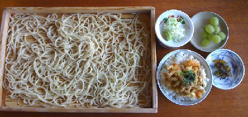 麺房の板そば＋ミニかき揚げ丼セット