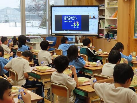 心を育む給食週間　五雲寺先生のお話。
