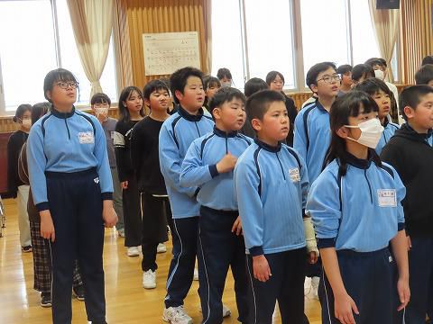 卒業式歌パート練習・５年生家庭科ボランティアの方へ