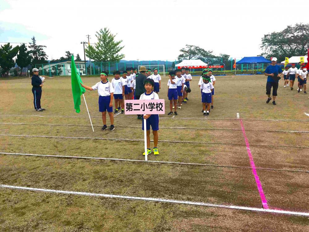 町陸上大会 開閉会式の様子