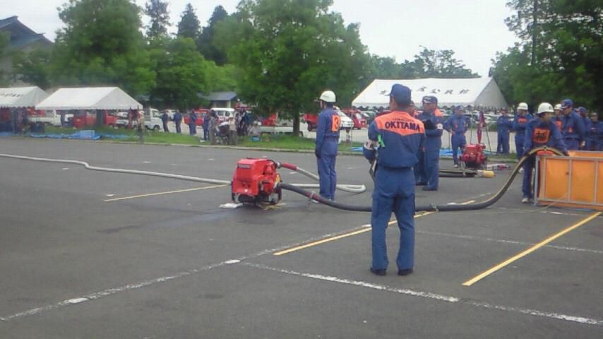 川西町消防団　消防ポンプ躁法大会