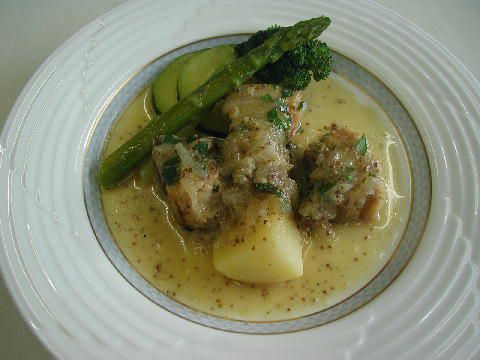 ジュアンの美味いもの♪豚バラ肉のマスタード煮込み