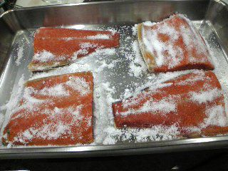 ジュアンのスモークサーモン作り