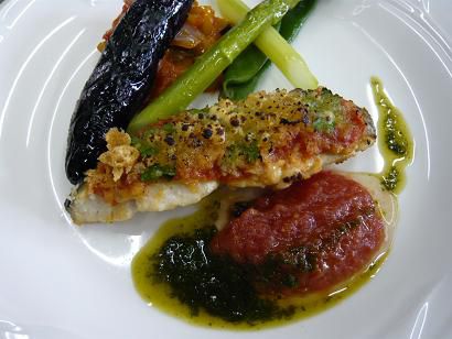 ジュアン「作りたてのバジルペーストで魚料理」