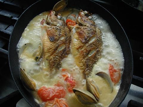 自家製ドライトマトを使って再びメバルのアックア・パッツア