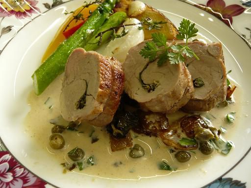 ジュアン「爽やかなケッパーソースにはやや甘口のワインがいいようです」