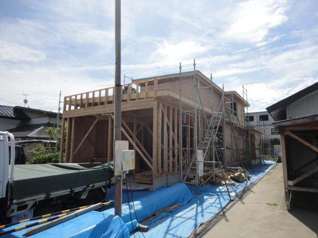 工事状況032　建て方完了