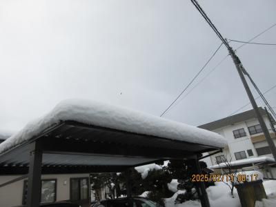 カーポートの屋根の雪下ろし