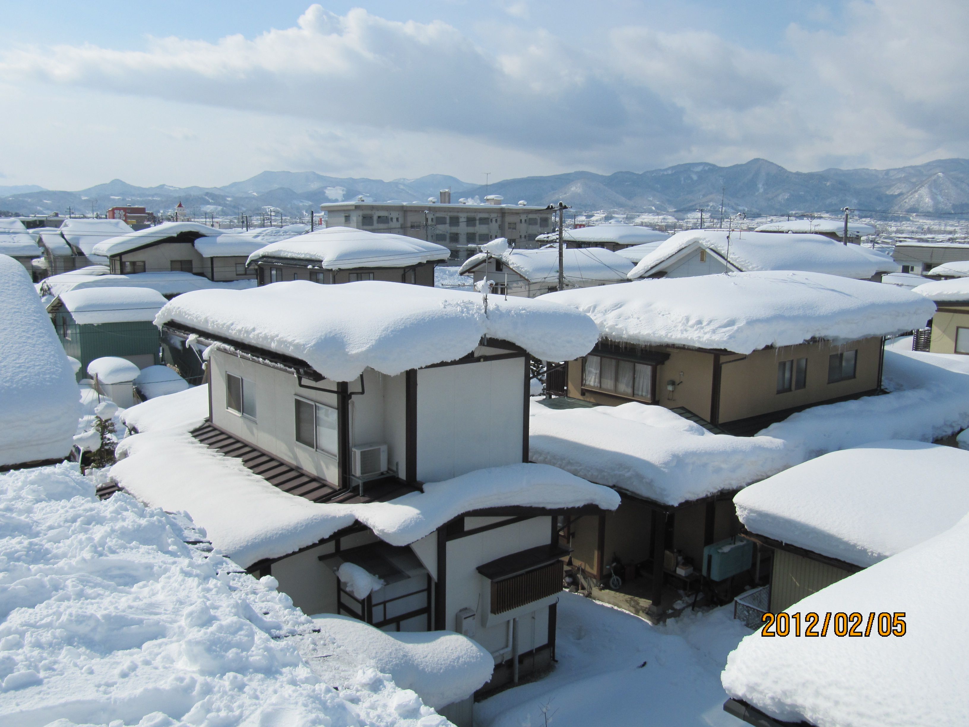 【屋根上から】　　雪景色