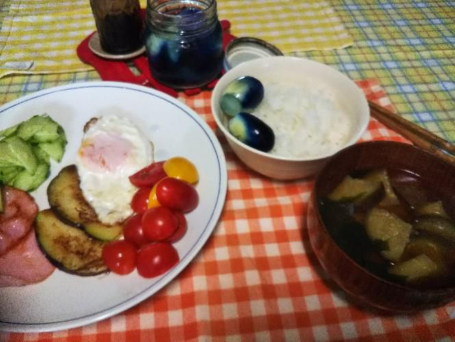 自家野菜朝ごはん