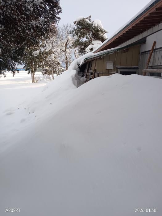 雪が屋根まで