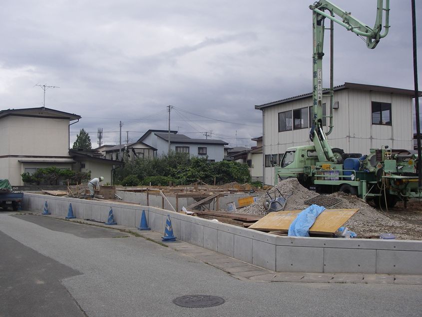 河北町 Ｍ様邸-7  コンクリート打設