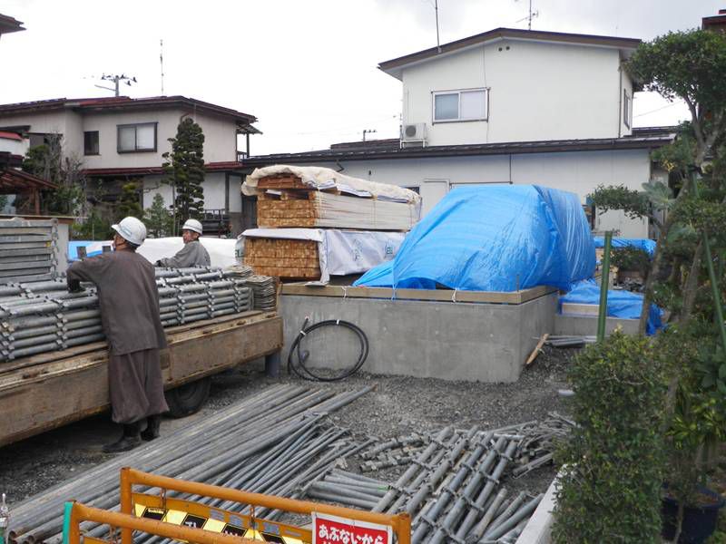 山形市 Ｓ様邸-07 足場組立