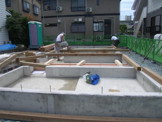 天童市 ＨＭ様邸新築工事 05 土台敷き 『ﾃｸﾉｽﾄﾗｸﾁｬｰで建てる長期優良住宅』