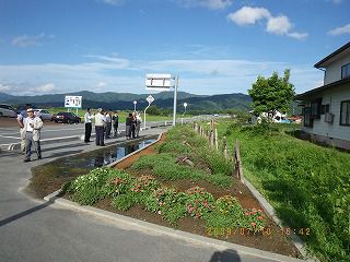 ＥＭ堆肥で花づくり、比嘉先生が視察