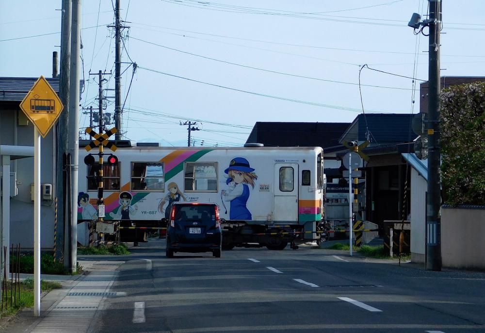 長井線リポート（27） 2分の乗車で5カ所の踏切