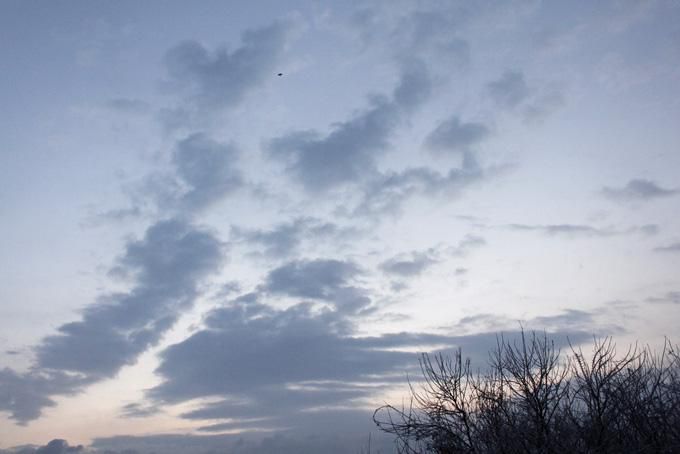 今朝の東の空は、晴れ。