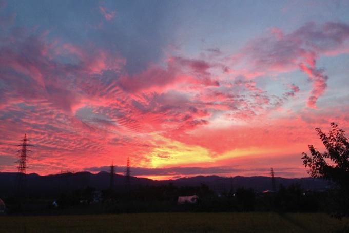 昨日の夕焼けは、、、雨。。。