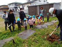 たけのこ掘って、園庭であく抜き体験