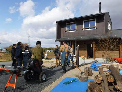 【郡山市西田・ドミノT邸 】 ワーックショップでDIY薪棚づくり