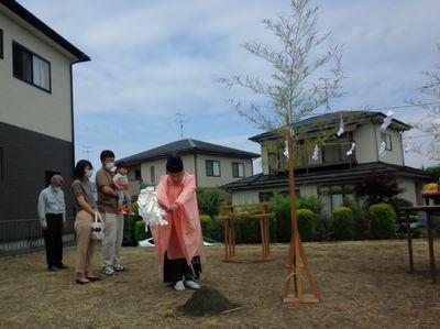 「須賀川市森宿・シンプルノートＹ邸」　お子さんと楽しんだ地鎮祭(^^♪