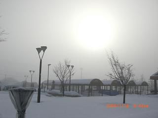 ◆冬の朝　太陽がかすんで見えます。　／：／：