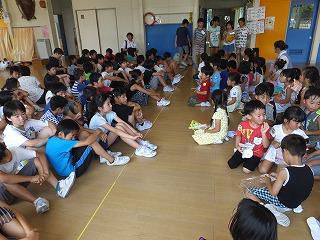 ７月１１日　沖郷小学校５年生との交流会