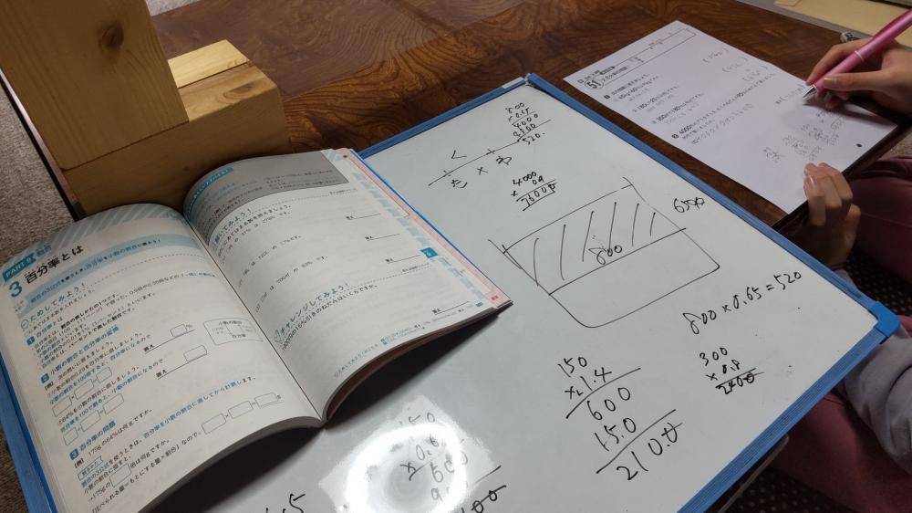 朝に教科学習したよ～～