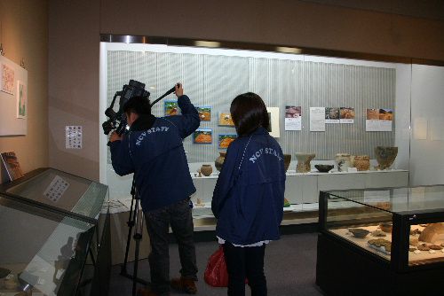 NCVテレビも取材「わがまちの埋蔵文化財展」