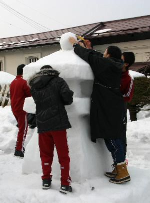 2月1日午後　いよいよ冬まつりの準備が始まる