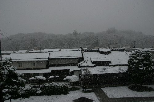 烏帽子山公園も桜ではなく雪で真っ白