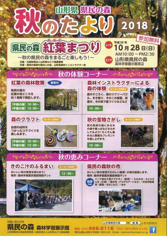 県民の森「秋のたより」