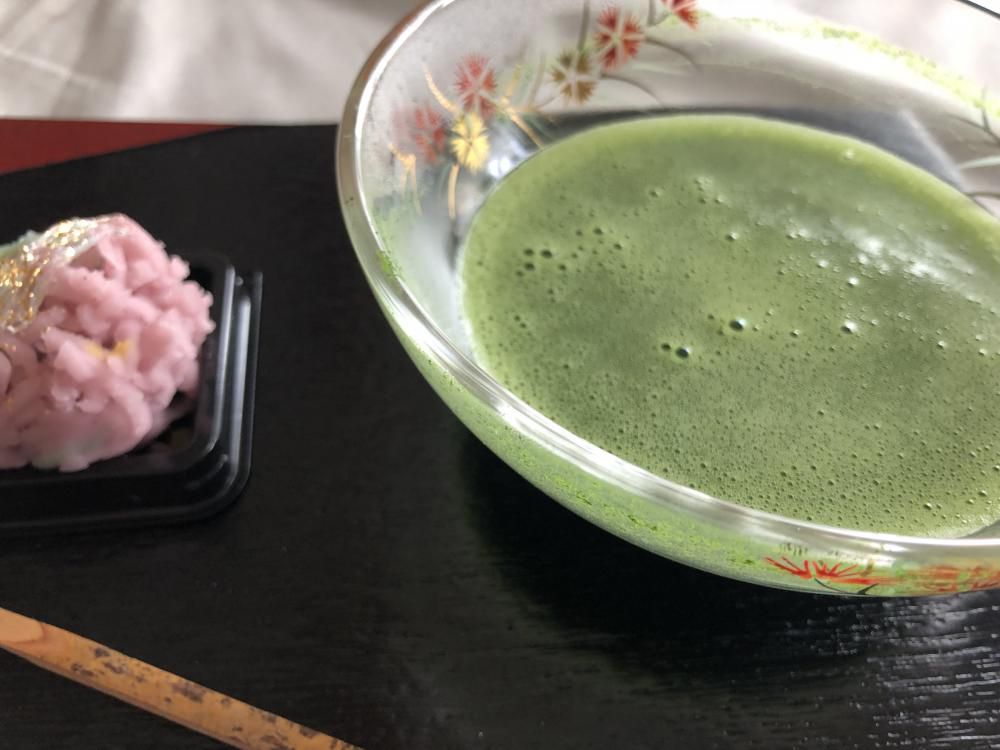 お客様の華道、抹茶尽くし
