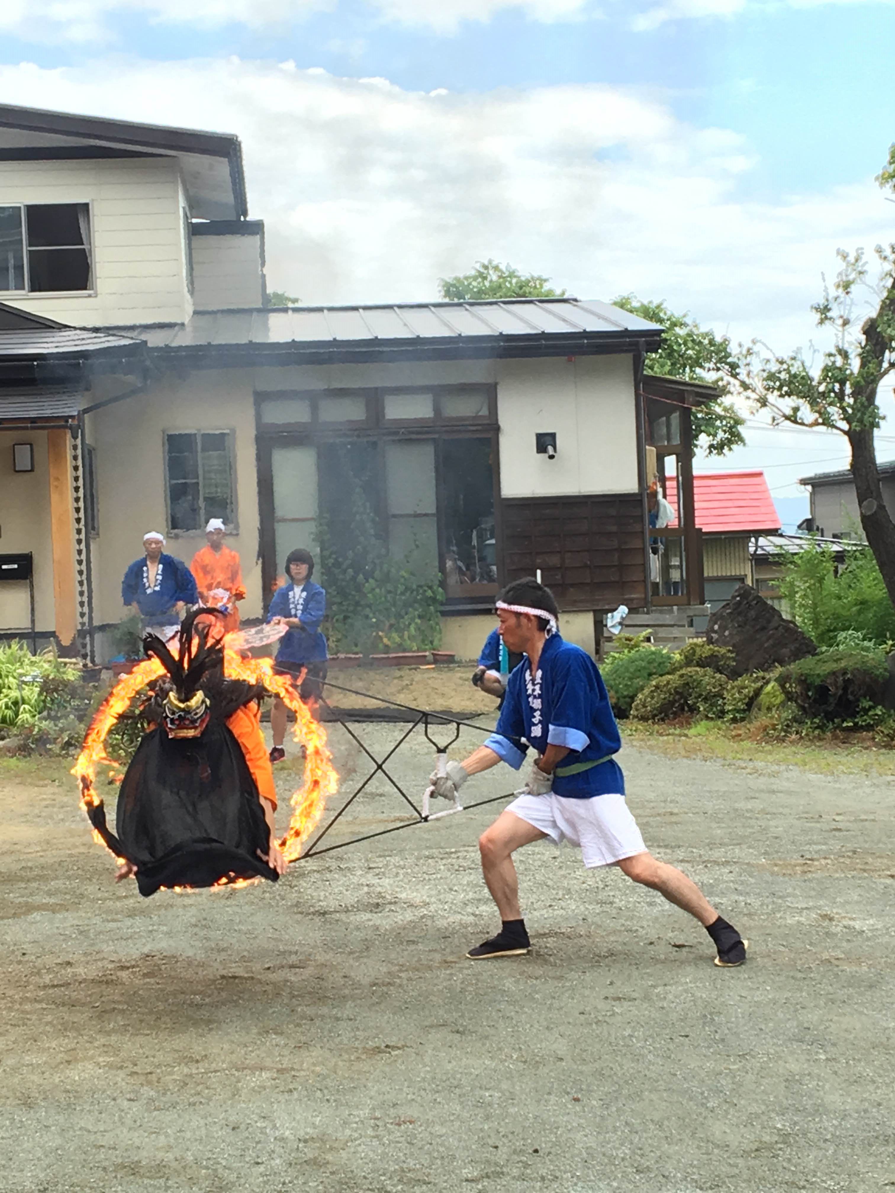 火の輪くぐり