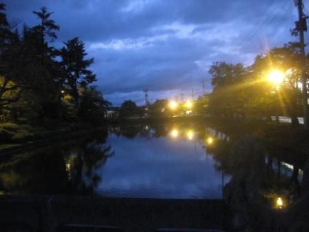 米沢城址夕景