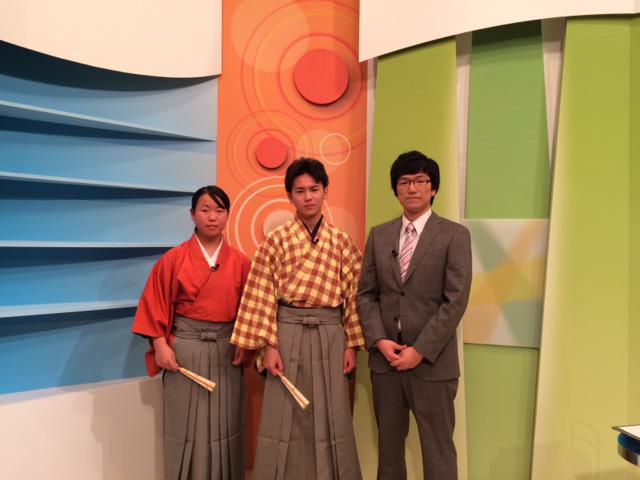 こども狂言クラブ発表会を前にテレビ出演