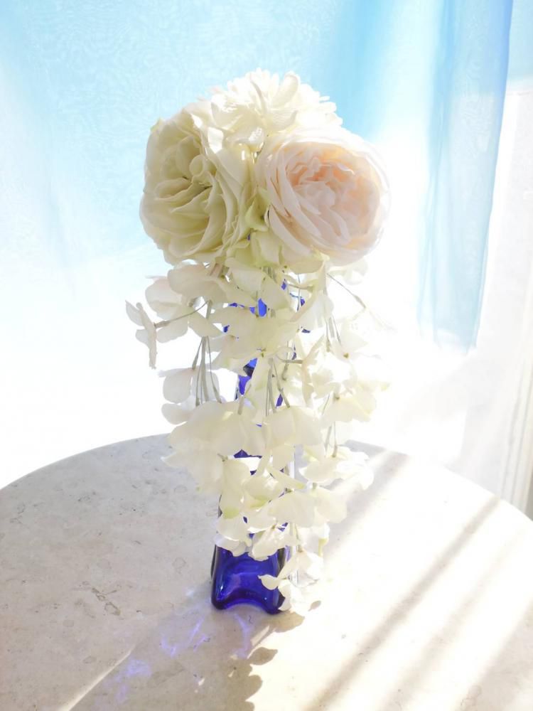 白無垢の和装ブーケ｜えがお花-Artificial　Flower