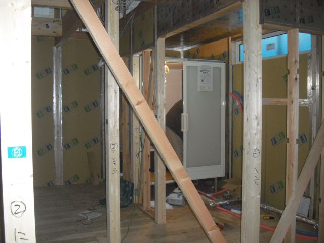 山形市S邸　建築中⑤　２階　ユニットバス