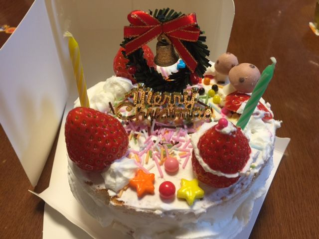 娘手作りのクリスマスケーキ