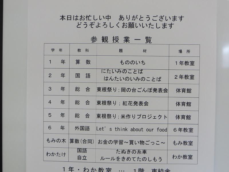授業参観日～ご来校いただきありがとうございました