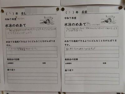 水泳の目標
