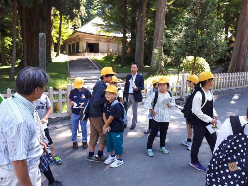 中尊寺にて。