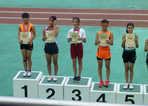 祝　県小学生陸上競技大会女子８０ｍH優勝！