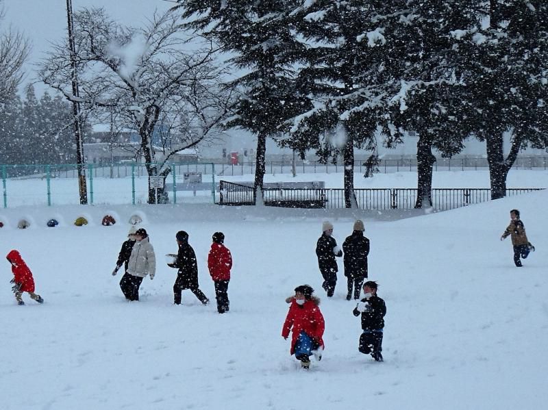 雪の中　元気いっぱい